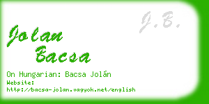 jolan bacsa business card